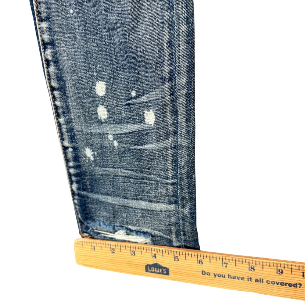 Crysp Denim Mens Y2K Moto Biker Jeans Distressed Paint Splatter Streetwear 31x31 - Picture 8 of 12